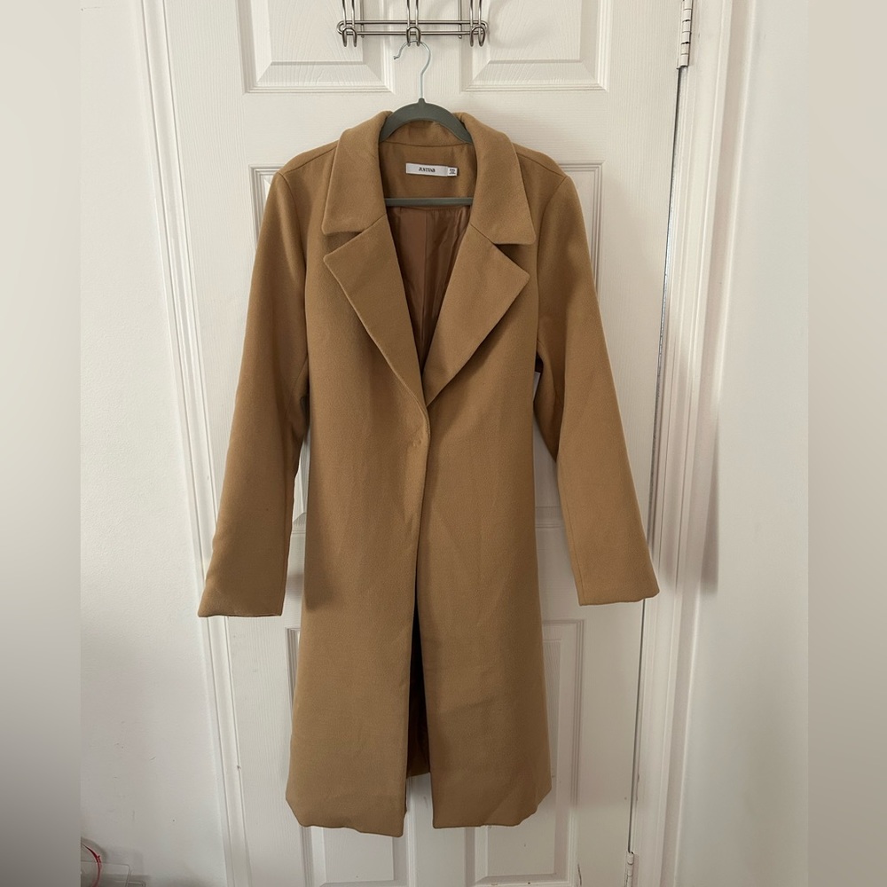 Justfab Women’s Camel Classic Pea Coat XXL